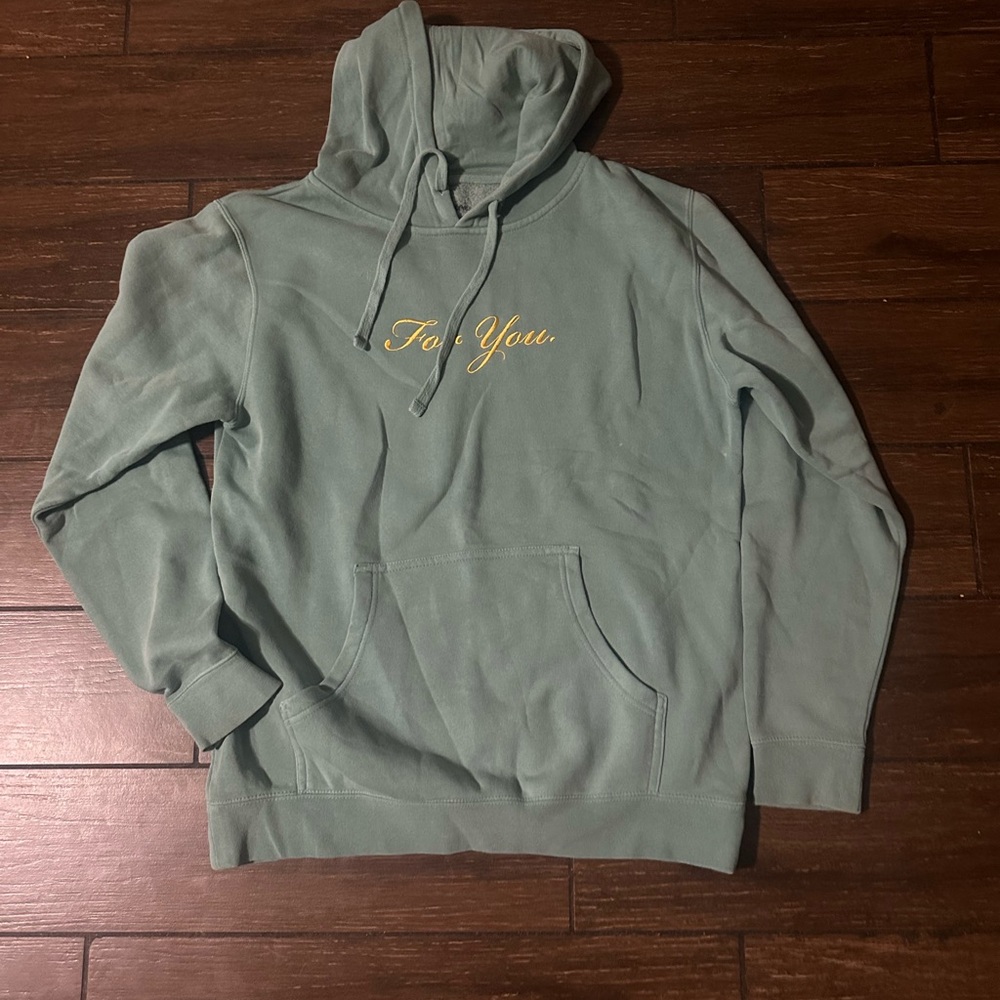Women's Green Hoodie with Yellow Embroidery